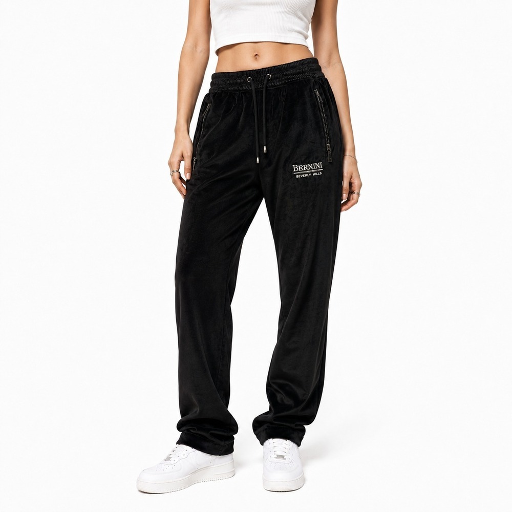 Bernini Beverly Hills Velour Joggers Women's Size XS Black Designer Loungewear